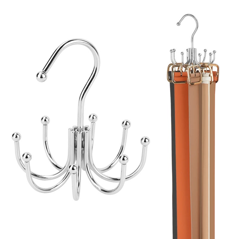 ZEDODIER Belt Hanger, Belt Organizer for Closet, Keeping Belts Visible and in Good Condition, Hanging Tie Rack Holder, Closet Organizers and Storage, Silver - Image 1